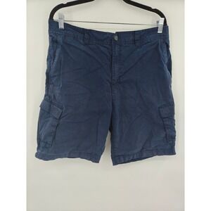NordicTrack Mens Navy Blue Cargo Shorts Size 34 Cotton Nylon Utility Hiking